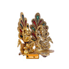 KridayKraft Metal Laxmi Ganesh Statue/Murti for Pooja Room & Home Office Décor, Laxmi Ganesha Idol for Diwali Gift, Religious Idol Showpiece Figurines Decorative & Diwali Poojan