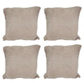 House of Quirk Polar Fleece Fabric Cushion Cover with Zipper Pack of 4 (Khaki, 45 x 45 cm)