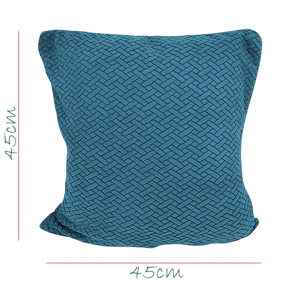 House of Quirk Polar Fleece Fabric Cushion Cover with Zipper Pack of 6 (Teal, 45 x 45 cm)
