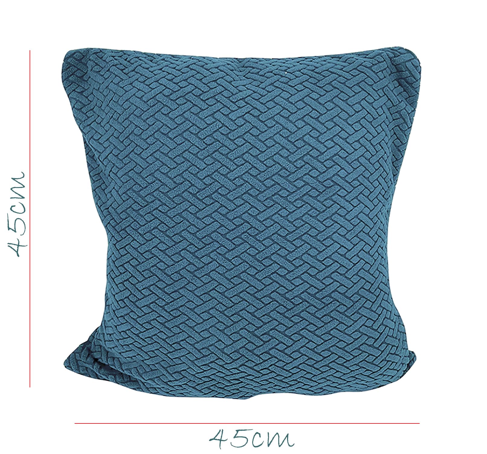 House of Quirk Polar Fleece Fabric Cushion Cover with Zipper Pack of 2 (Teal, 45 x 45 cm)
