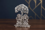 KridayKraft Silver Plated Laxmi Ganesha Tree Idol | Oxidized Finish Lord Ganesha & Goddess Lakshmi Tree Showpiece for Home Decor, Puja, Spiritual Growth, Office Desk, & Diwali Gifting.