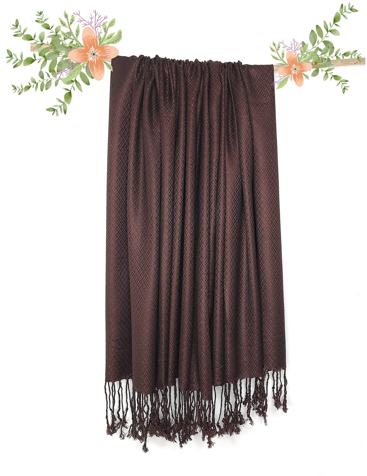 Chandwasia Viscose Scarf Stole & Shawl | Travel Office Casual Styling For Men Women Summer Winter Use | Viscose Fabric | 28x72 Inches | Self Design Sent Randomly Daily Drape Wraps | Brown