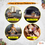 CRIKI Natural Seven Chakra Tree of Life - Seven Chakra Crystal Tree, Home Decor, Fake Bonsai, Feng Shui Decor for Healing 7 Chakra of The Human Body, Money, Health, Peace, Good Luck, and Prosperity