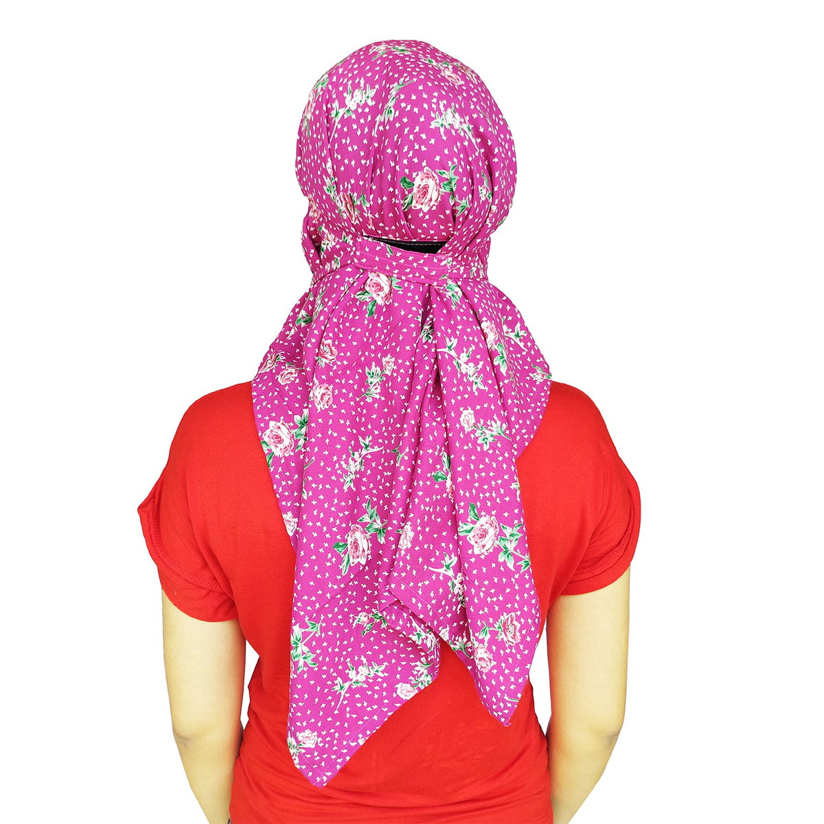Tolexo Rayon cotton scarf free size with Hook and Loop closer-printed-free size (Pink)