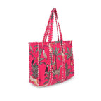 Handmade Beautiful Premium Cotton Printed Reversible Tote Bag Grocery Shopping Bag Travel Bags 18x15x5.5 Inch