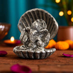 KridayKraft Silver Plated Ganesha ji in Sheep for Pooja Room Showpiece for Home,Office & Table,Religious Idol,Showpiece Figurines for Car Dashboard,Showpiece Decorative Gift Article...