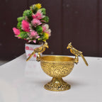 KridayKraft Aluminium Mukhwas Box Dryfruit Bowl (Gold)