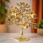 Metal Kalpavriksha Tree for Home Decor - Golden Wish Fulfilling Tree Metal Showpiece for Temple, Vastu, Office Table & Gifting Banyan (No 1 Golden)