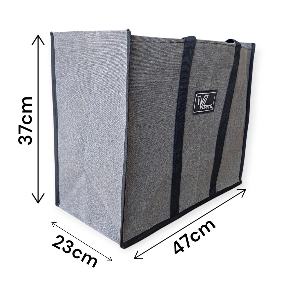 VORIYO Travel Shopping Grocery Tote Bag Foldable for Multipurpose Shopper Bag Eco Cotton Daily Use with Strong Handles (Pack Of 2) (TV02SD)