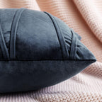 Khooti Velvet Striped Cushion Cover 40 X 40 / 101.6 X 101.6 Cm | Dark Grey | Soft Pillow Covers Cushion Case for Sofa Bedroom Livingroom Chair Car,Cushion Cover with Zig Zag Pattern,1 Count, 200 TC