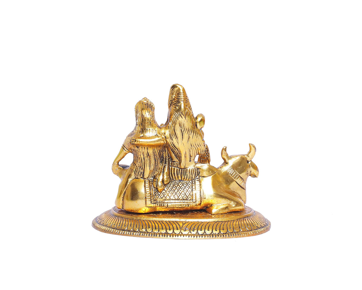 KridayKraft Statue of Shiva Family a Unique and one of a Kind Rare Handcrafted, Shiva Idol for Pooja Room Decorative Showpiece for Home, Office & Temple