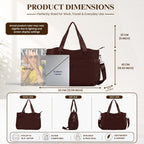 12o12 Women's Laptop Tote Bag 15.6 Inch, Water Resistant Work Tote with Laptop Compartment, Large Capacity Office Shoulder Handbag, Travel, Business, College, Teacher, Crossbody Strap (Wine Maroon)