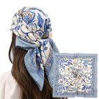 Ahamo Silk Blend Square Scarf for Women 70x70cm | Stylish Paisley Print Bandana Headscarf | Satin Hair Accessory for Daily Use/Wedding/Office