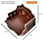 DIVOKAH® MDF Small Wooden Temple/wall Shelves/sinhasan/Pooja Stand/Hindola (8.5 in * 6 in * 5.5 in) (8 MM Plywood Thickness) (ROSWD_OMASAN)