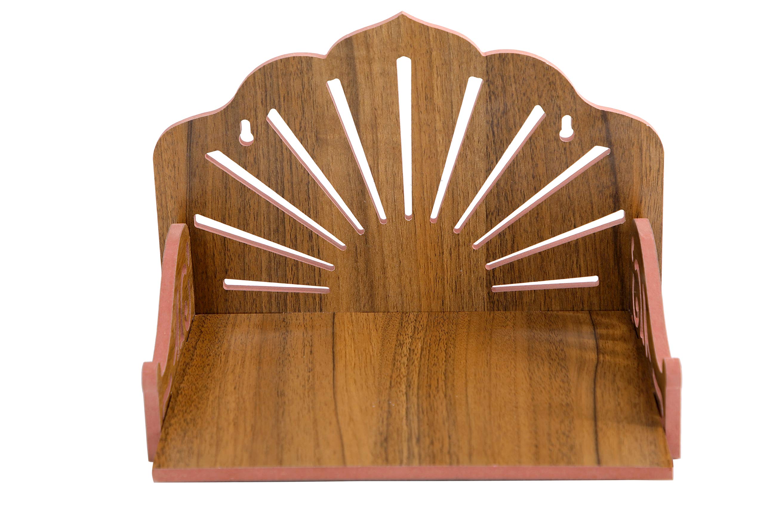 VJ SONS Art and Craft Wooden Temple Beautiful Plywood Mandir Pooja Room Home Decor Office OR Home Temple (Brown)