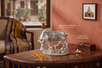 KridayKraft Kamdhenu Cow & Calf with Bal Gopal Krishna Metal Statue Vastu Idol for Good Luck, Wealth & Prosperity, Feng Shui Showpiece for Home, Office & Housewarming Gift (Silver)