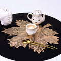Wings Star Leaf Shape Placemat | Placemat for Dining Room | Designer Table Mat Set | Placemats for Kitchen Table | Side Table Placemats | 8 Piece Set | Golden Kafalo