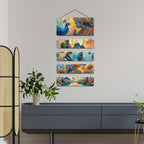 Artvibes Krishna and Nature Wall Hanging Home Decorative Wall Art for Living room | Spiritual Decor Items | Handcrafted Art | Wall Poster | Artwork| Stylish Modern Decor Item | Gift Items (WH_6736N)