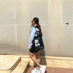Eco Right Canvas Tote Bags for Women with Zip, College Bag for Girls, 100% Organic Cotton Tote Bag for Shopping, Travel & beach bags for women (Bamboozled Panda)