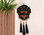 KridayKraft Mahakala Evil Eye Nazar Battu Wall Hanging – Home Entrance & Vastu Protection – Spiritual Door Hanging with Tassels (11 x 25 cm)