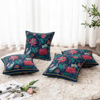 ishro home Premium Cushion Cover 16 inch x 16 inch | Luxury European Mosha Fabric | Love at First Sight Designs | Hidden Zipper | Machine Washable, Non- Fading | (2, Imperial Palace, 16 x 16 Inches)
