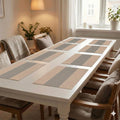 YELONA Placemats Set of 8, Heat-Resistant Woven Vinyl Table Mats, Non-Slip & Washable Dining Tablemats for Kitchen & Dinner Decor, Almond Beige (45cm x 30cm) Kafalo