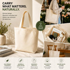 cantainoo Tote Bags | 300 GSM Canvas Tote Bag for Women | Tote Bags for Women | College, Shopping, Office & Everyday Carry Bag (Natural Canvas, Medium Pack of 10)