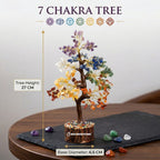 Shubhdivine 7 Chakra Crystal Tree 300 Beads Certified Natural Stones Feng Shui Bonsai Home Decor Gift Item for Positive Energy and Good Luck