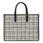 Miraggio Womens Denice Tweed Large Sized Tote Bag With Adjustable & Detachable Sling Strap And Top Handles | Fits Upto 16 Laptop | Tote Bags for Women For Office Use, Work, Tweed White