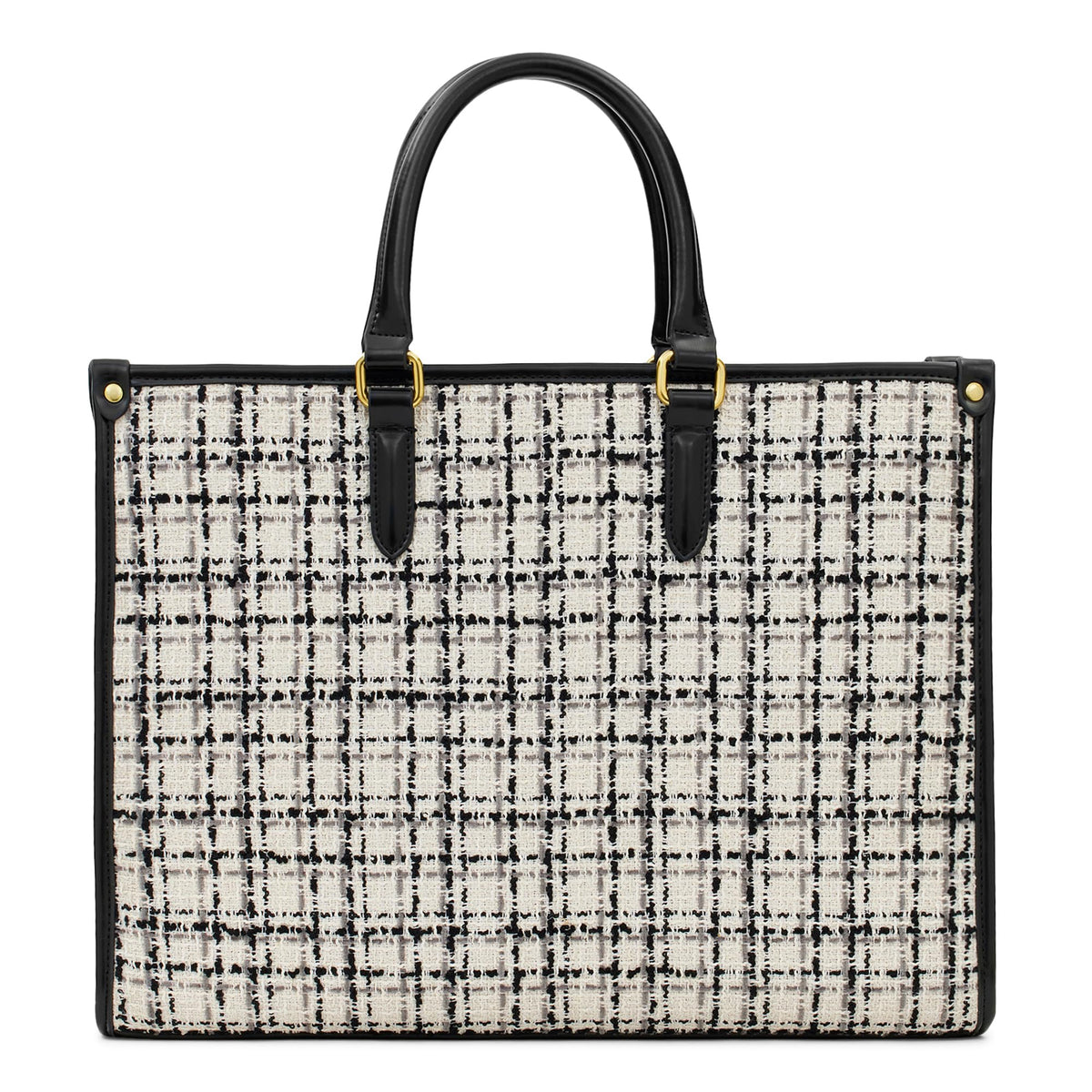 Miraggio Womens Denice Tweed Large Sized Tote Bag With Adjustable & Detachable Sling Strap And Top Handles | Fits Upto 16 Laptop | Tote Bags for Women For Office Use, Work, Tweed White