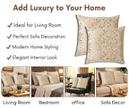 RD TREND® Premium Velvet Cushion Covers Set of 2 | Soft Decorative Throw Pillowcases for Sofa, Bed & Living Room | Cushion Cover 24 inch x 24 inch (60x60 cm) Cream Caramel
