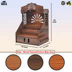Gift Kya De Wooden Temple for Home with Storage, Step Mandir 22 x 14 x 11 Inch, Wall Mount & Tabletop Pooja Mandir, DIY Assembly Home Temple for Living Room, Office & Prayer Room
