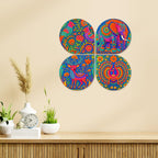 Artvibes Nature & Wildlife Wooden Wall Hanger for Home Decor | Art For Wall | Door Decoration Items | Paintings For Wall | Wall Art Print | Handcrafted Art | Unique Gift Items (WH_8449N), Set of 4