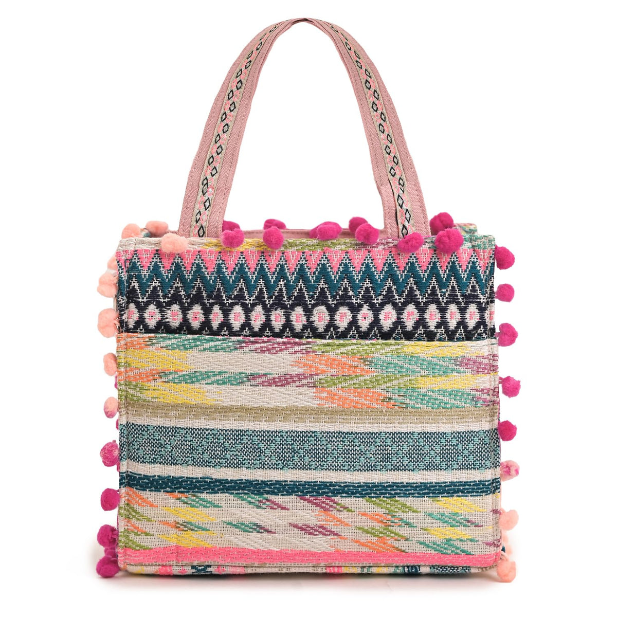 Boho Girl Mini Tote Bag for Women Whimsical Jacquard Handbag with Adjustable Strap Stylish and Elegant Ladies Crossbody Shoulder Purse, Sling Bag Perfect Birthday, Anniversary and Wedding Gift
