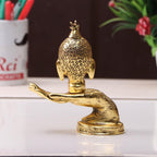 KridayKraft Hand Buddha Statue Face on Hand Showpiece for Feng Shui or Vastu/Hand Buddha Idol Buddha Statue for Home Decor (Golden)