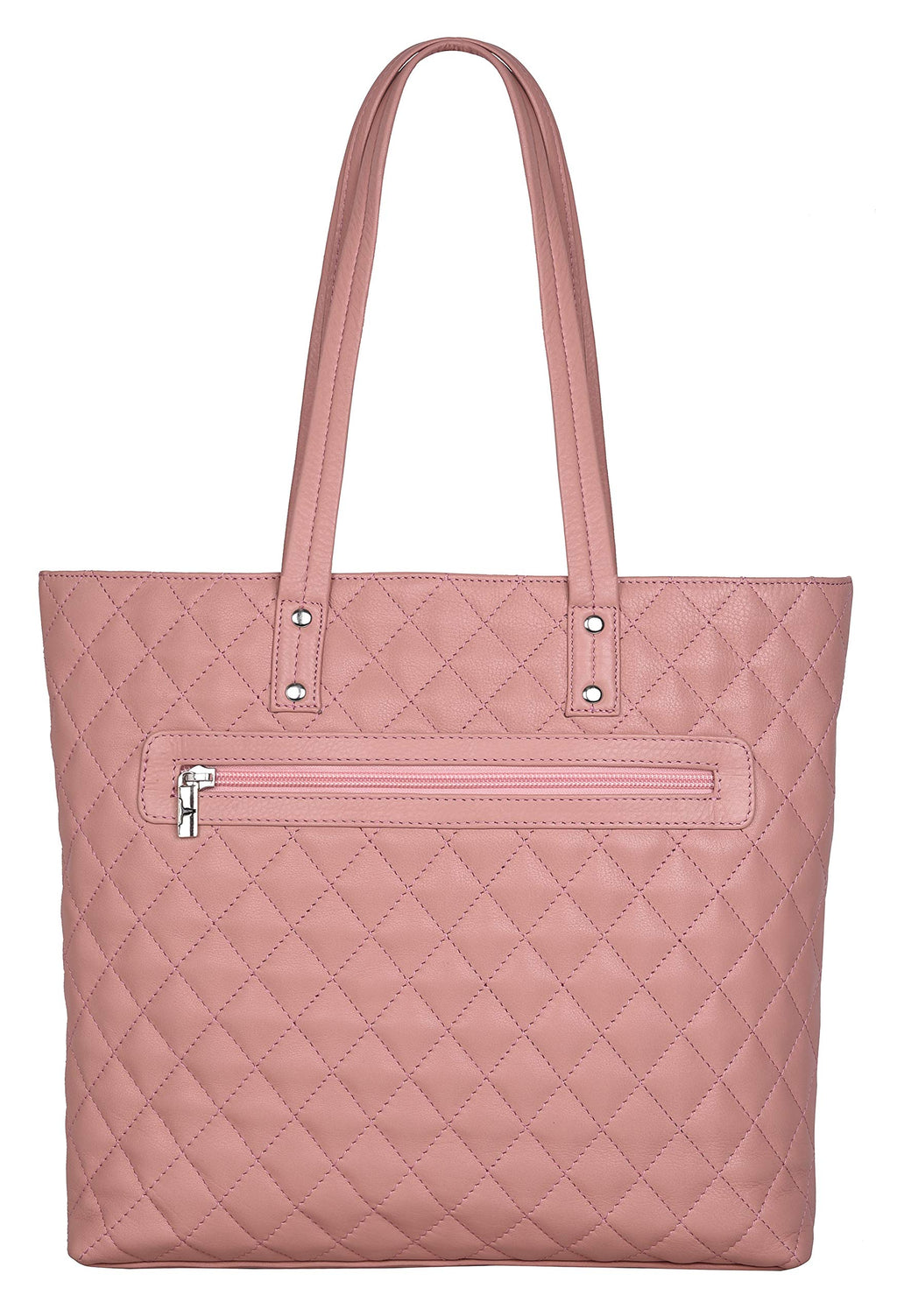 URBAN FOREST Nancy Pastel Pink Quilted Leather Handbag for Women