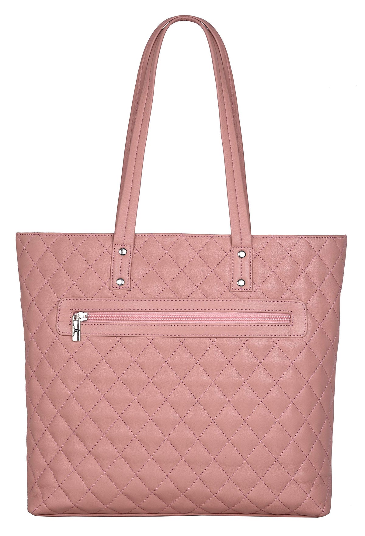 URBAN FOREST Nancy Pastel Pink Quilted Leather Handbag for Women