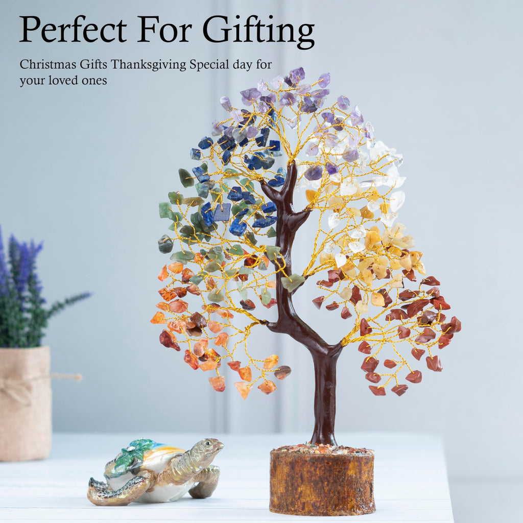ZAICUS Seven Chakra Crystal Tree Showpiece for Home Decoration | 8-10 Inch