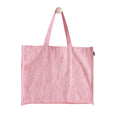 KITES CREATIONS 100% Cotton Shopping Bag, Stylish & Shoulder Tote with Inner Pocket, Perfect for Grocery, Travel, Shopping, Chambray Slub (14”x17.5”x5.5”), Set of 10 - Viva Magenta