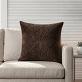 Yellow Weaves Jacquard Cushion Covers | Sofa Cushion Covers | Throw Pillow Cover for Sofa, Couch, Living Room| Removable & Washable | 16x16 Inches, 1 Piece (Coffee Brown)