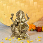 ARTVARKO Brass Ganesh Ganesha Statue Mangalkari Ganpati Idol Murti for Home Décor Showpiece Office Mandir Gift 6.5 Inch
