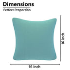 Yellow Weaves Cotton 250 TC Canvas Decorative Cushion Covers, (16 X 16 Inches), Set Of 3, Powder Blue