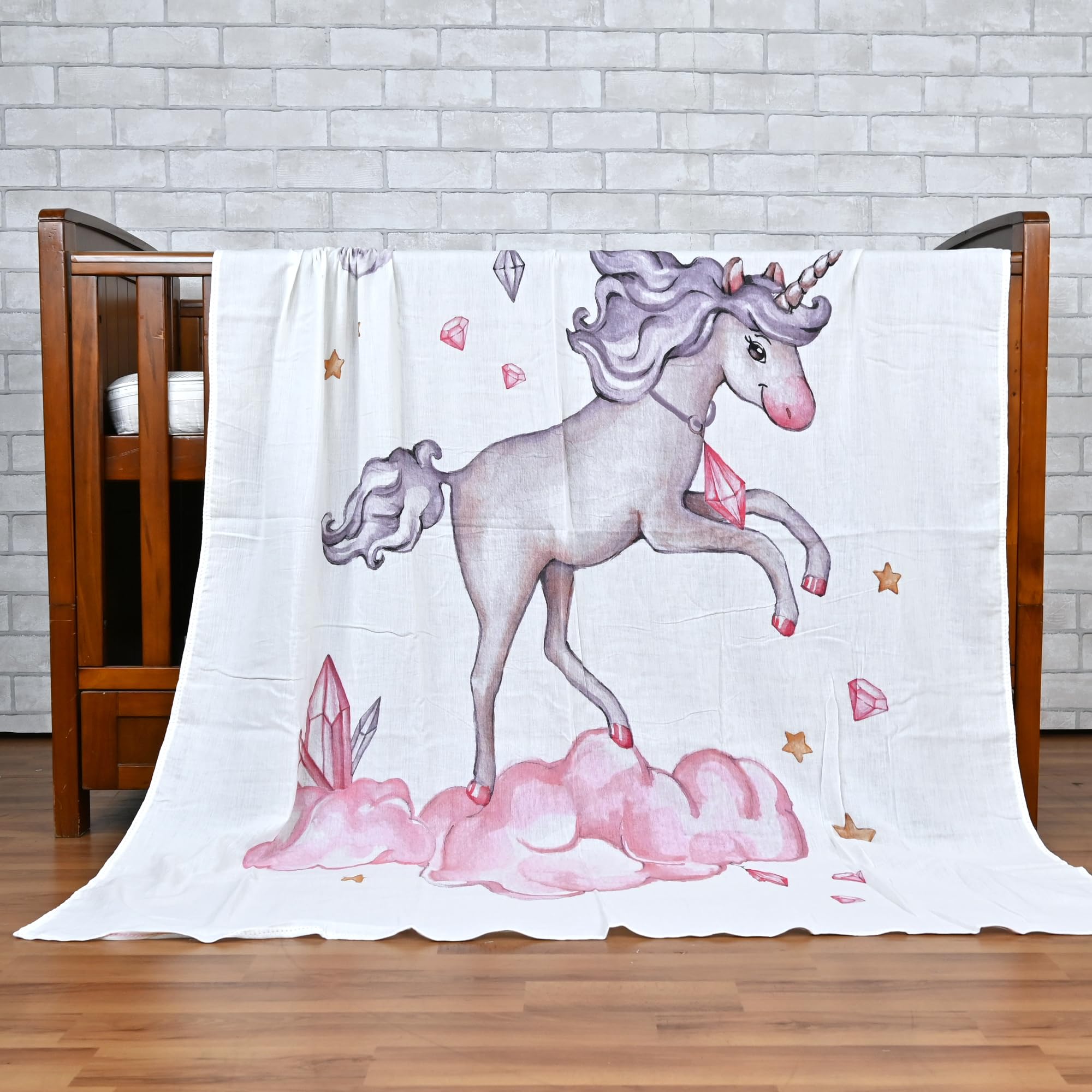 Divine Casa Muslin Cotton Toddler Blanket – Soft, Durable & Multi-Layered | Baby Swaddle Blanket for Newborns, Nap Time & Stroller Use | Safe, Eco-Friendly Fabric Kafalo