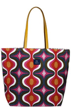 AQVA Printed Reversible Cotton Canvas Tote Bag for Women | Trendy Stylish Multipurpose Handbag with Zip Pockets | Shoulder Bag for Shopping, Grocery, Travel, Beach & Work | Waves