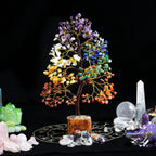FIRSTRAY® Seven Chakra Natural Healing Gemstone Crystal Tree Bonsai Fortune Money Tree Good Luck Wealth & Prosperity Showpiece Home Decor Items Crystals Decoration | (F30)