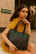 Fargo Urbane Black Tote Bag for Women | Large Vegan Leather Handbag with 16-Inch Laptop Compartment, RFID Pockets, Zip Closure | Stylish Office, Travel Tote | Made in India