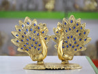 KridayKraft Double Peacock Metal Statue, Lovers Peacock Couple, Animal Showpiece Figurines, Feng Shui as Table Top Figurine for Living Room, Office, Bedroom, Decorative