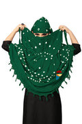 PRACHARAN Women Cotton Stylish Hand Printed Scarf, Anti Pollution Full face Scarf With UV Sun Rays Protection Scarves for Women and Girls (Green)