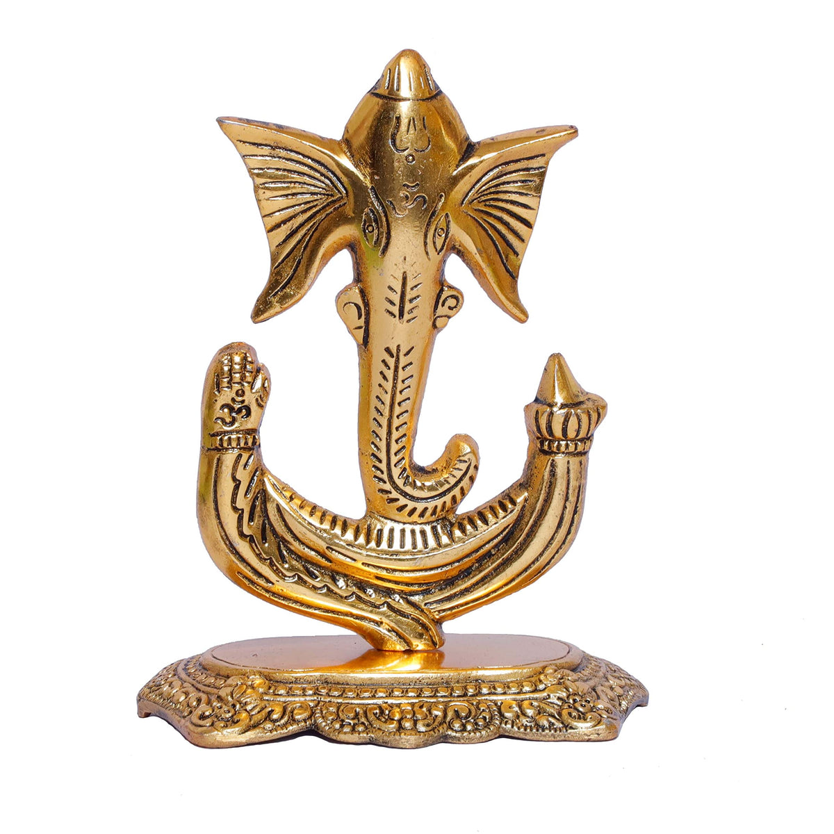 KridayKraft Metal Ganesha Statue Ganpati Murti Idol for Pooja Room & Home Office Décor Ganpati Bappa Murti Religious Idol Showpiece for Decoration & Gifting Article...