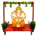 Divyakosh Wood Mandir Foldable Backdrop Stand for Ganpati, Navratri, Durga Pooja, Ideal for Home Mandir and Office As Backdrop Frame, Festival Decoration Item (30X24 Inch)